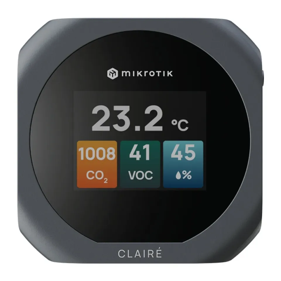 MikroTik IAQM-THC2V-G, Claire lite - Air Quality Monitor, CO2, Temp, RH, VOC, šedá
