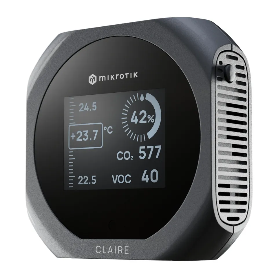 MikroTik IAQM-THC2V-G, Claire lite - Air Quality Monitor, CO2, Temp, RH, VOC, šedá