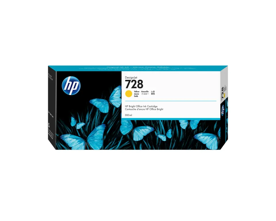 HP F9K15A náplň č.728 žlutá velká 300ml yellow (designjet T830, T730)