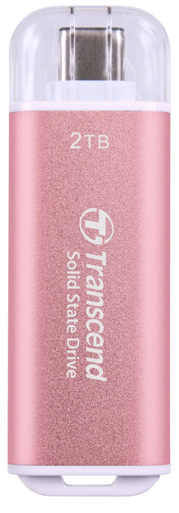 Transcend ESD300P 2TB, External SSD, USB 10Gbps, Type C, 1050MB/R, 950MB/W, růžo