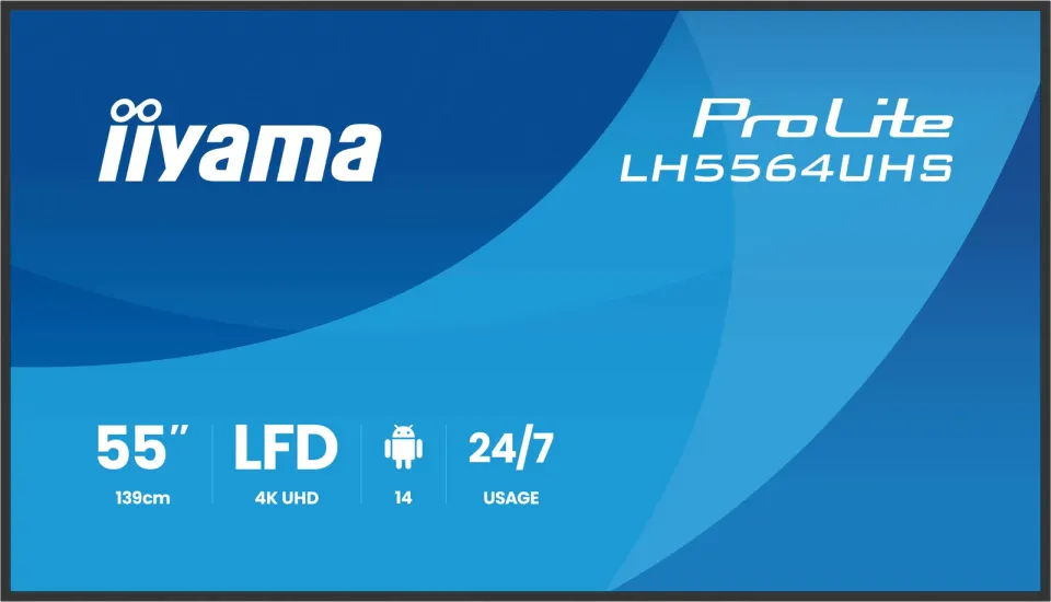 55" iiyama LH5564UHS-B1AG:VA,4K UHD, Android,24/7