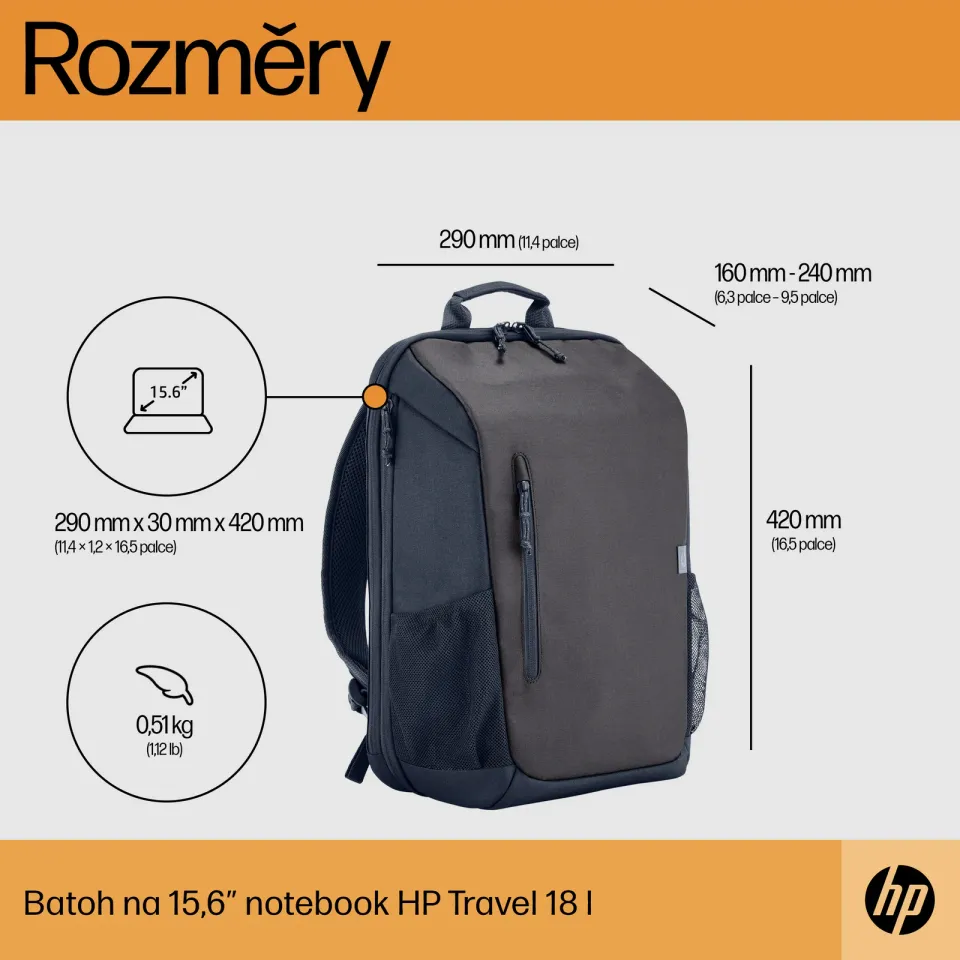 HP Travel 18 Liter 15.6 Iron GreyLaptop Backpack