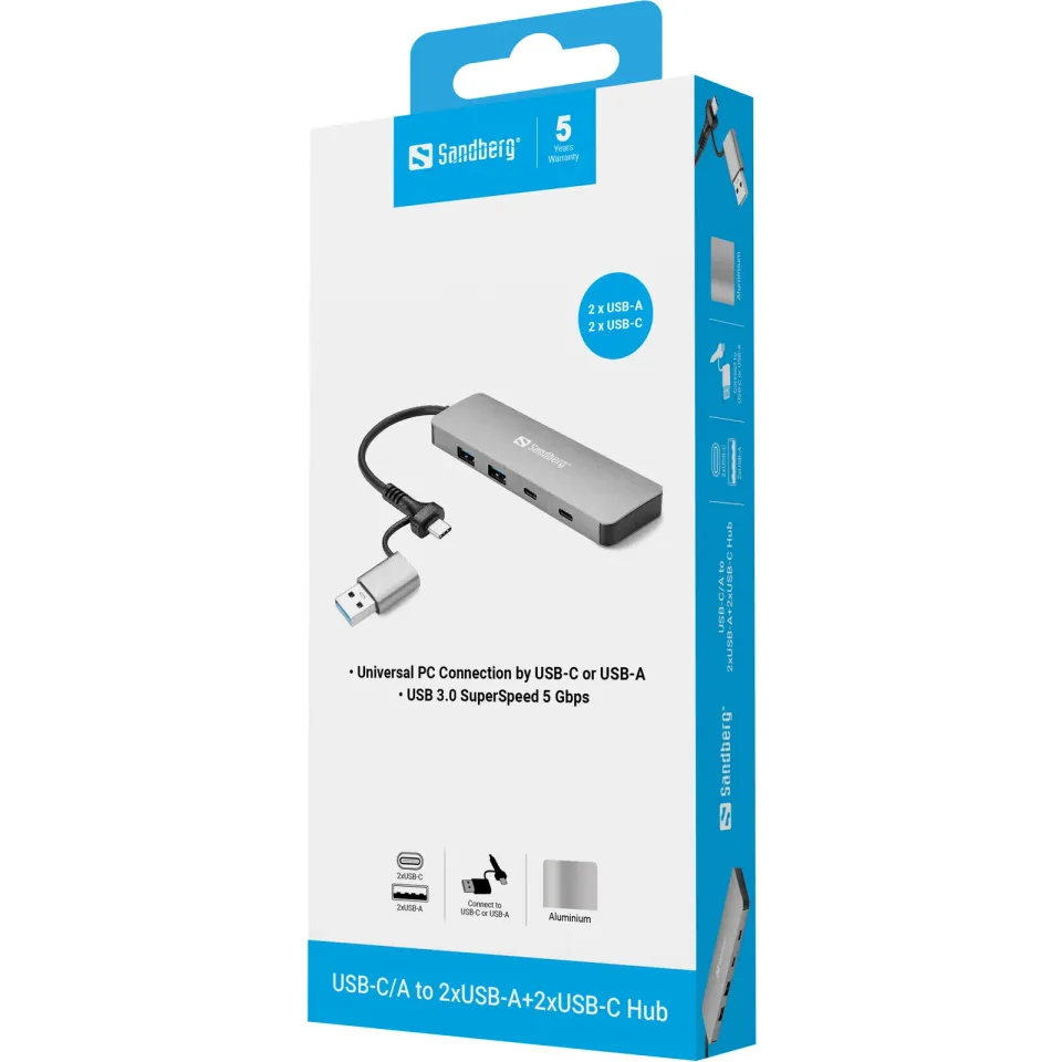 Sandberg USB-C/A to 2xUSB-A+2xUSB-C Hub