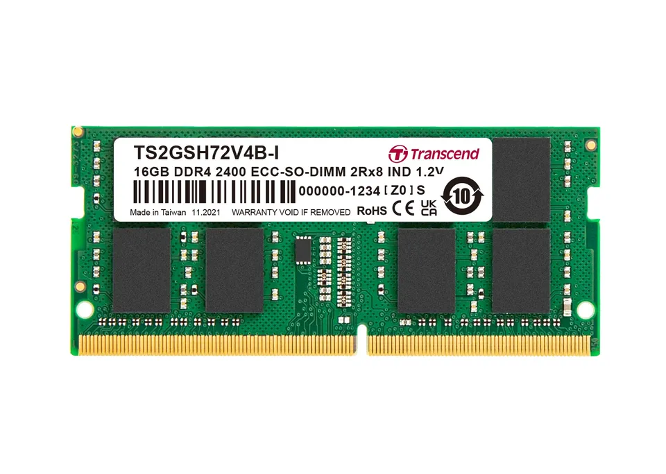 Transcend paměť 16GB Industrial SODIMM DDR4 2666 2Rx8 1Gx8 CL19 1.2V