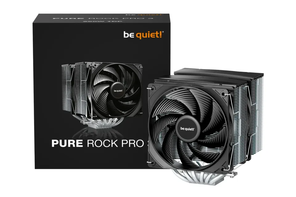 Be quiet! chladič CPU PURE ROCK PRO 3 / 2x120mm PWM fan / 6xheatpipe / stříbrný