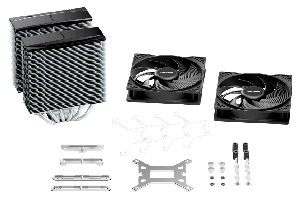 Be quiet! chladič CPU PURE ROCK PRO 3 / 2x120mm PWM fan / 6xheatpipe / stříbrný