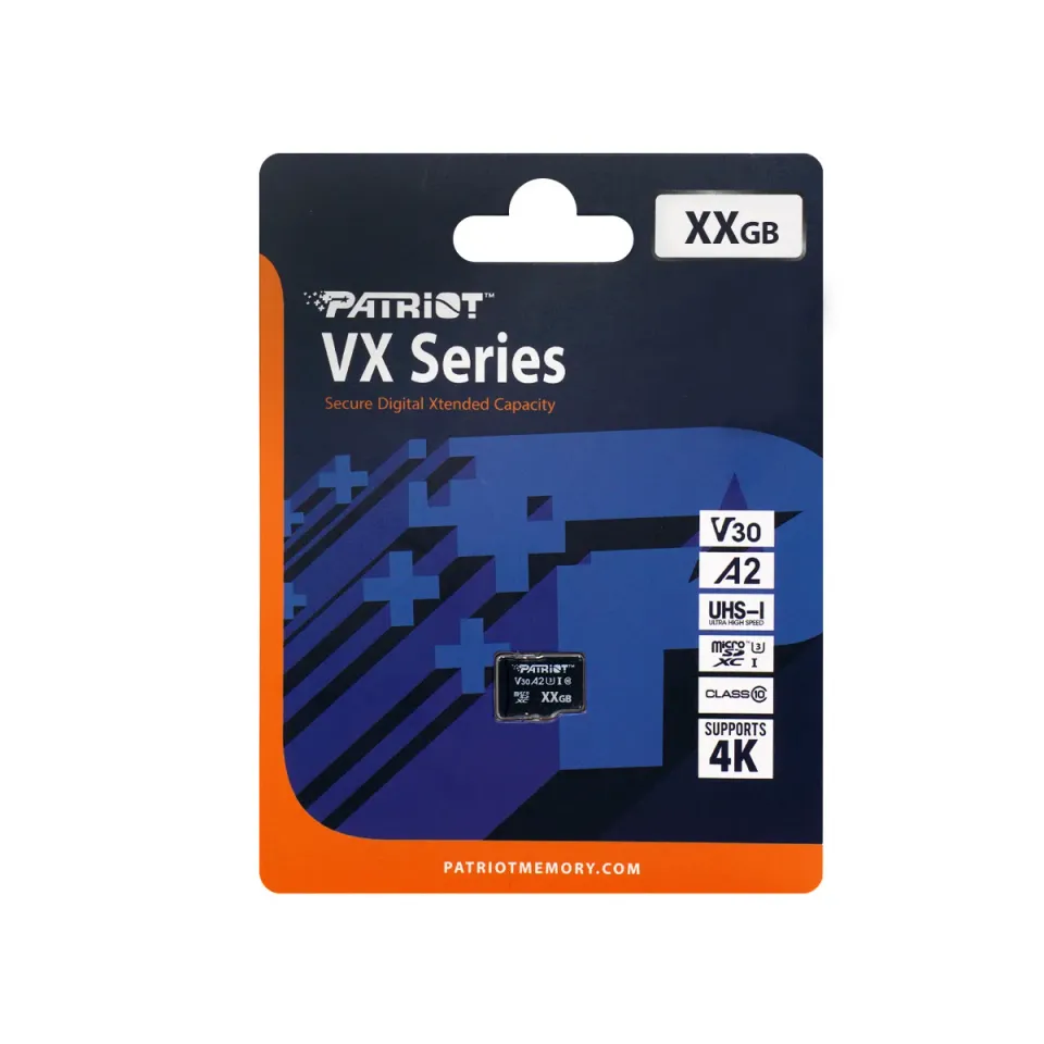 Patriot VX V30 U3 A2/Micro SDXC/128GB/Není/UHS-I U3 / Class 10