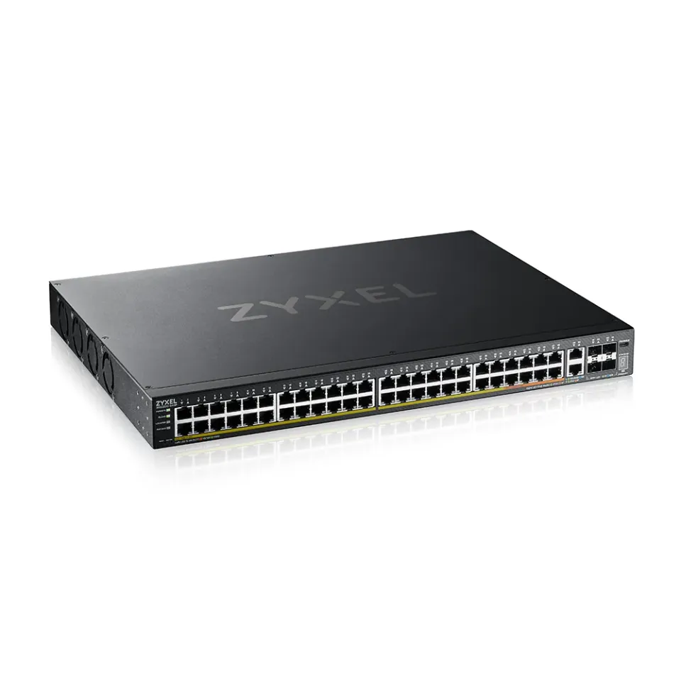Zyxel XGS2220-54HP, L3 Access Switch, 600W PoE, 40xPoE+/10xPoE++, 48x1G RJ45 2x10mG RJ45, 4x10G SFP+ Uplink, incl. 1 yr