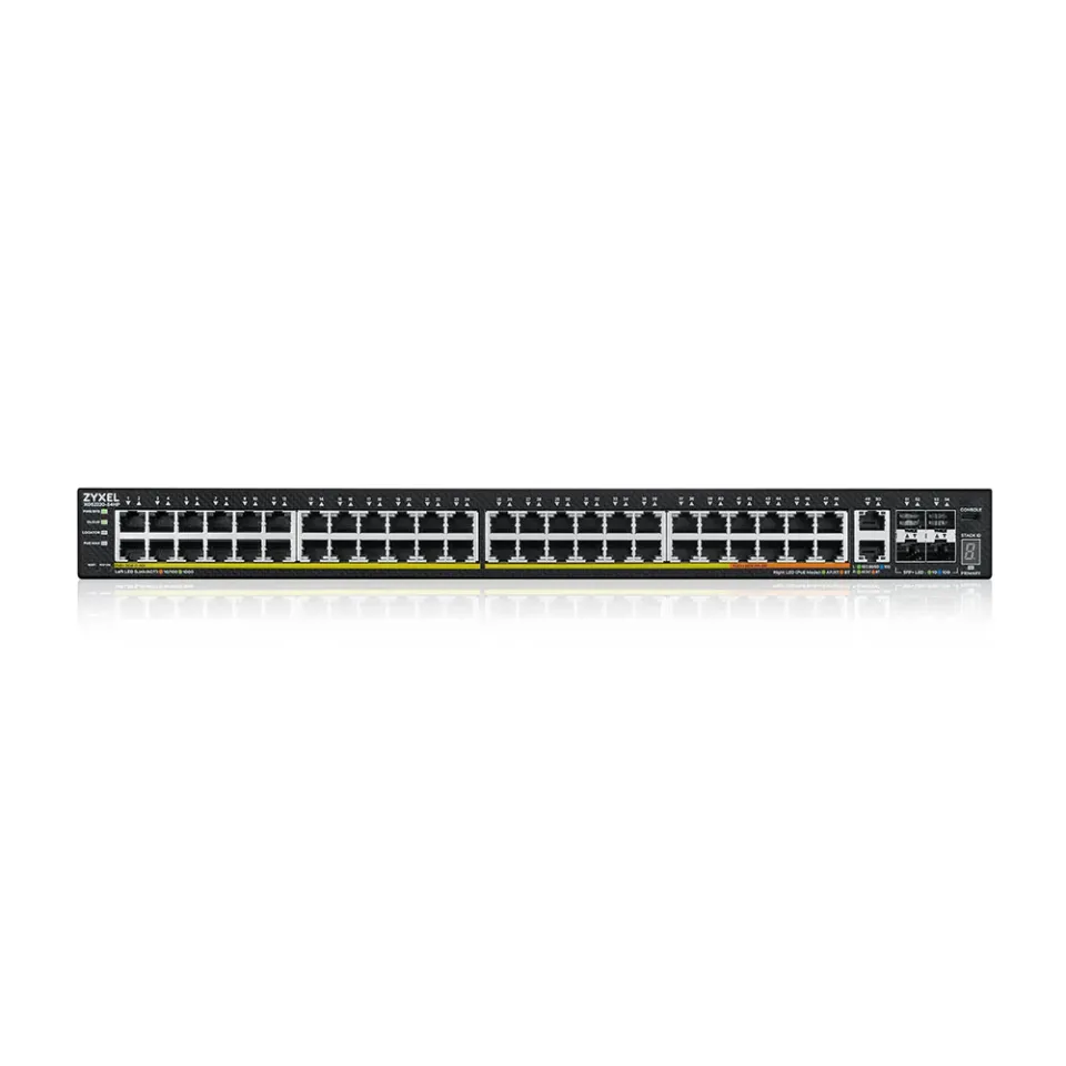 Zyxel XGS2220-54HP, L3 Access Switch, 600W PoE, 40xPoE+/10xPoE++, 48x1G RJ45 2x10mG RJ45, 4x10G SFP+ Uplink, incl. 1 yr