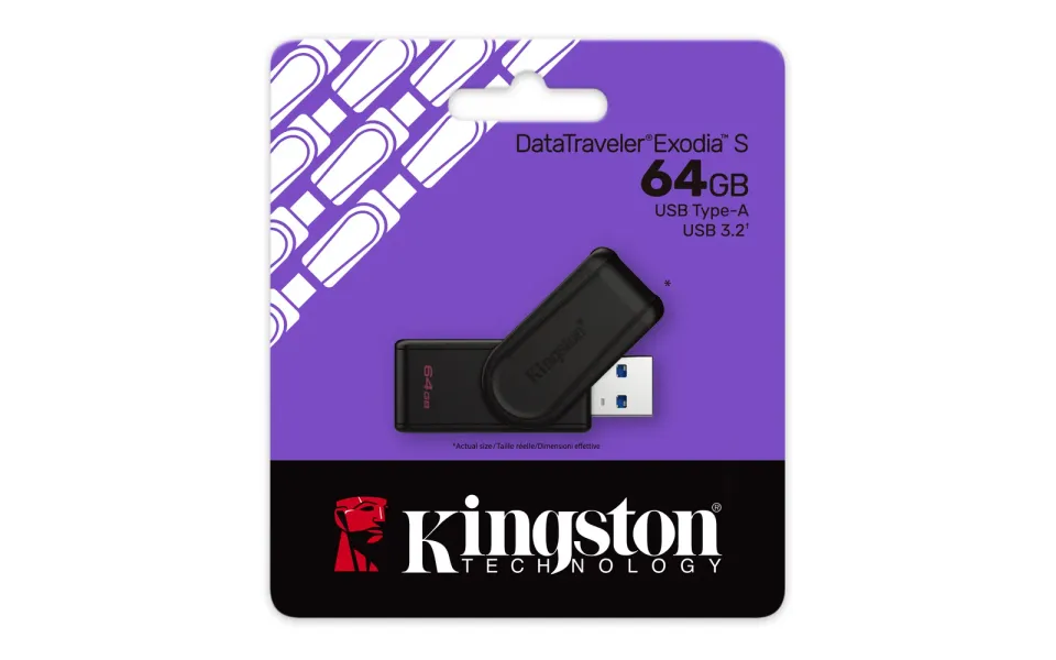 KINGSTON DataTraveler EXODIA S 64GB USB3.2 Gen1 flash drive (otočný)
