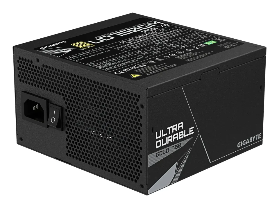 GIGABYTE zdroj UD750GM PG5 V2, 750W, 120mm, Plně modulární, 80 Plus Gold, ATX 3.1