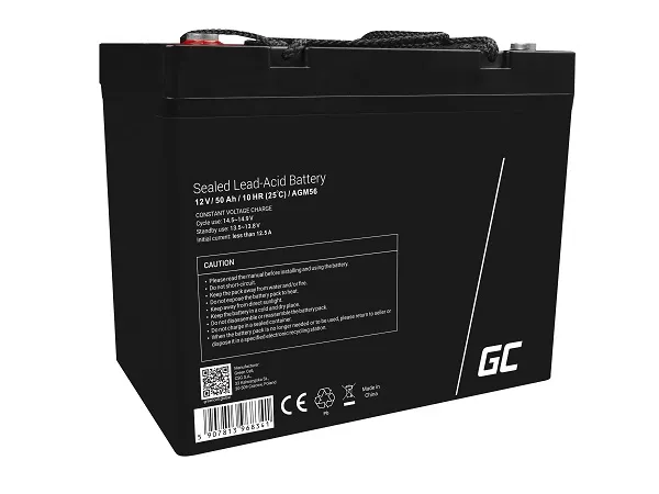 Green Cell AGM VRLA 12V 50Ah maintenance-free battery for boats, scooters, campe