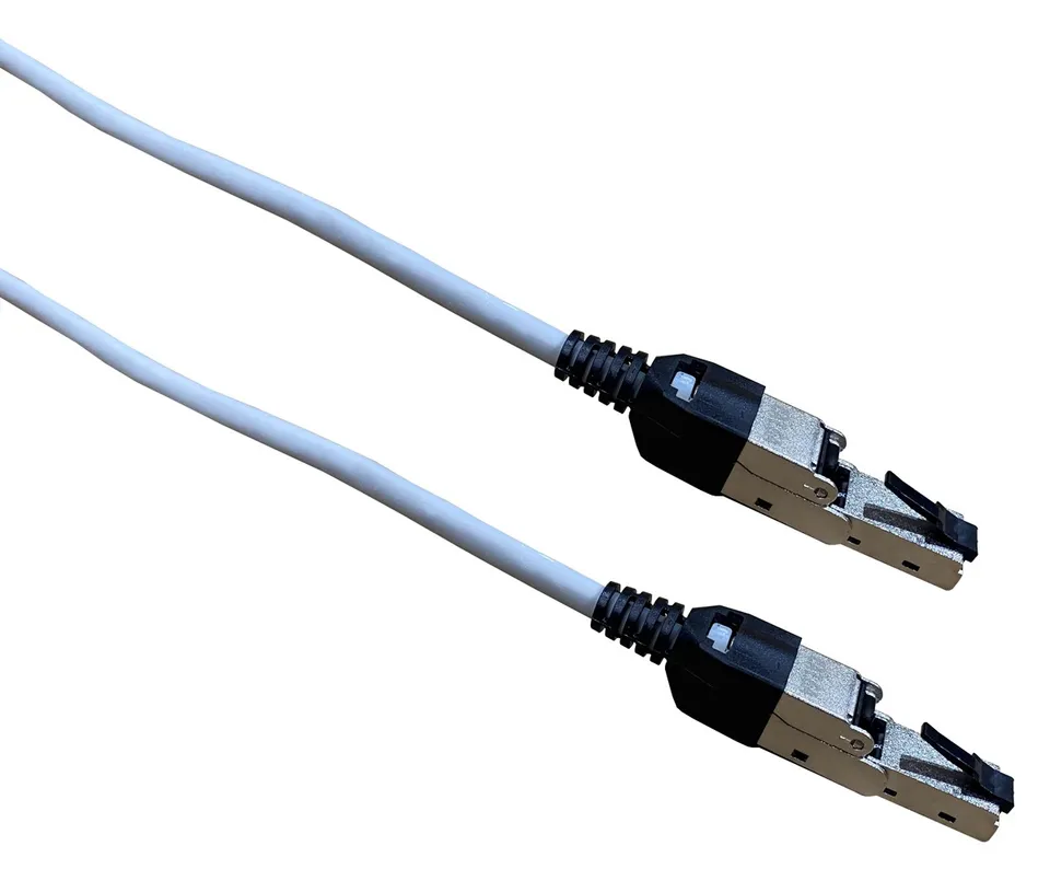 Masterlan comfort patch kabel SSTP, Cat 6A, 3m, šedý, otočný konektor RJ45 180°