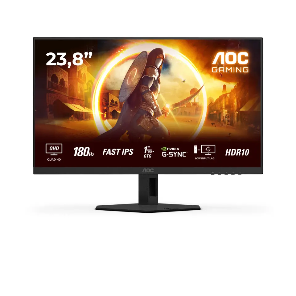 AOC LCD herní Q24G4RE 23,8" IPS/2560x1440@180Hz/0,5ms/300cd/2xHDMI/DP/Repro/VESA