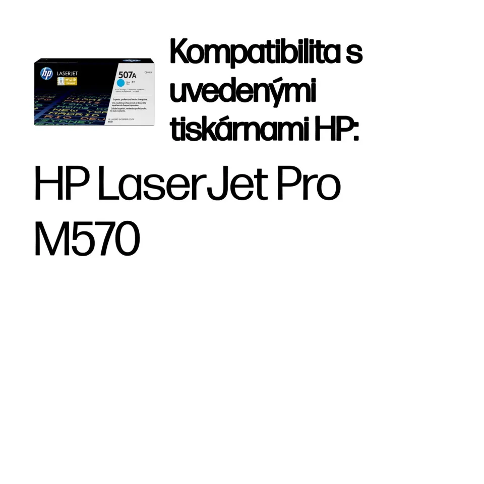 HP CE401A originální toner azurový č.507A cyan cca 6000str. (pro CLJ M551, M570 azurový)