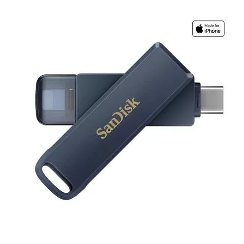 SANDISK Flash Disk 256GB Phone Drive USB-C, pro Iphone, modrá