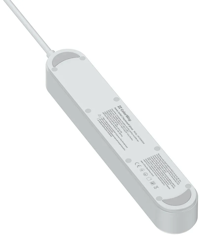 COLORWAY Prodlužovací napájecí přívod/ 4x Schuko/ 2x USB-C 20W/ 2x USB-A/ kabel 2m