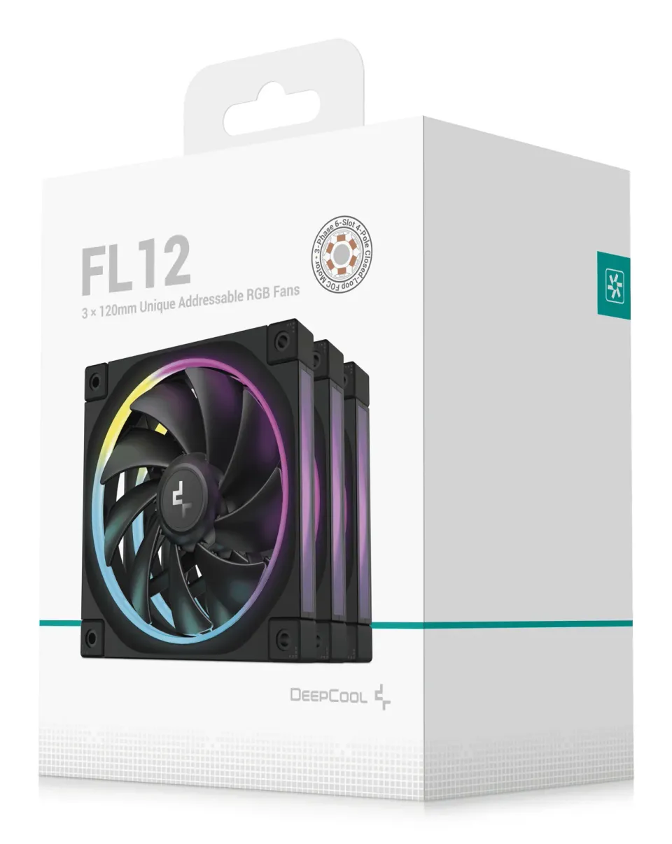 DEEPCOOL Ventilátor FL12 3v1, 3x120mm, ARGB, černá