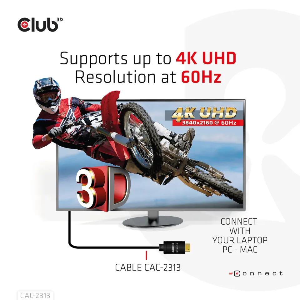 Club3D Kabel HDMI 2.0 aktivní, High Speed 4K UHD, Redmere (M/M), 10m, 28 AWG
