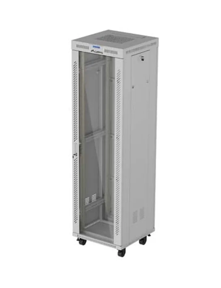 LANBERG Volně stojící skříň 19" 42U/600x600 (v rozloženém stavu) síťované dveře