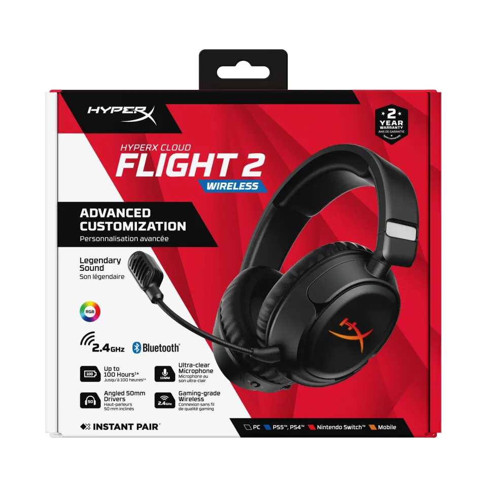 HyperX Cloud Flight 2/USB-C/BT/Černá