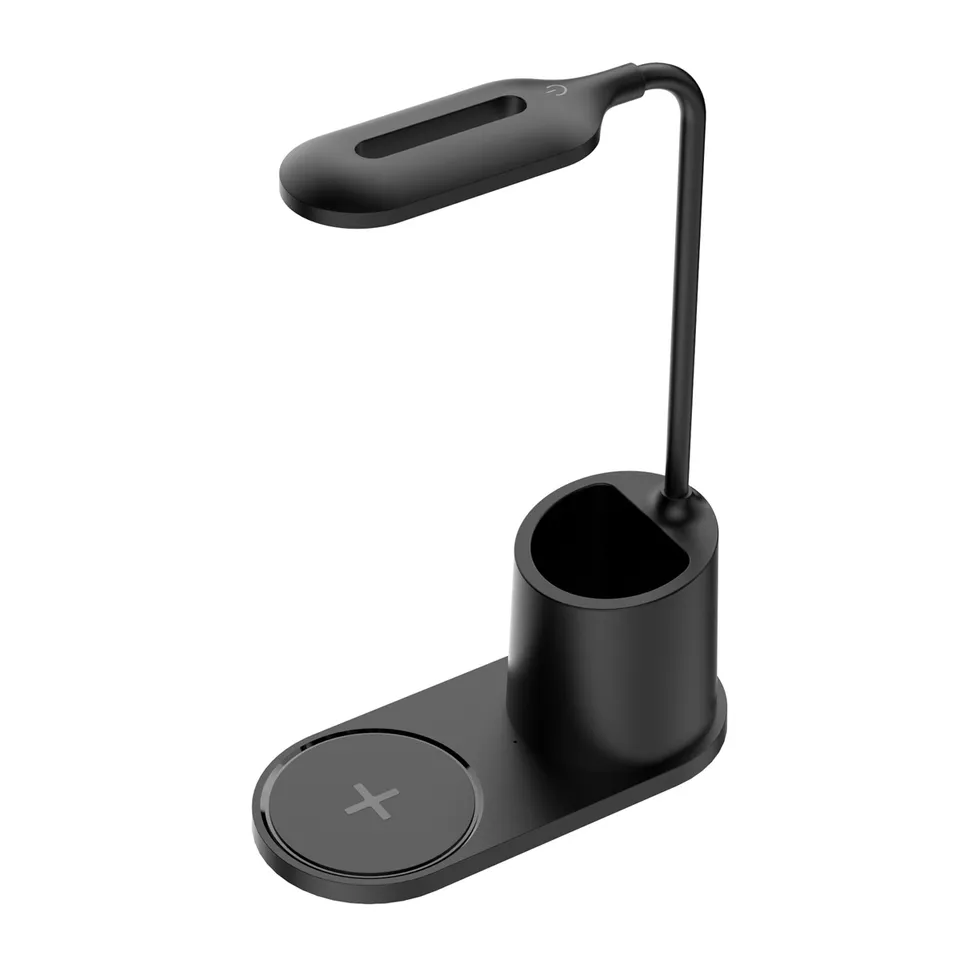 Platinet PDL1930B stolní LED lampa 3W stmívatelná, bezdrátové nabíjení, černá