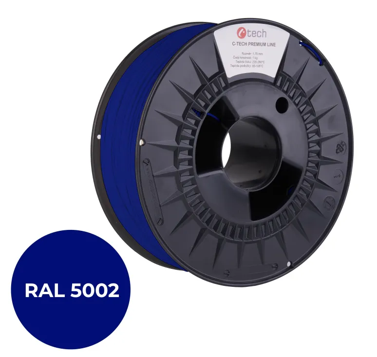 C-TECH tisková struna PREMIUM LINE ( filament ) , PLA, ultramarínová, RAL5002, 1
