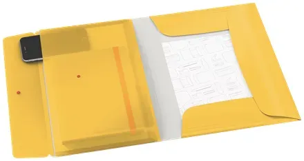 LEITZ Desky A4 Cosy hebké se 3 chlopněmi, vnitřní kapsou a gumičkou, teplá žlu