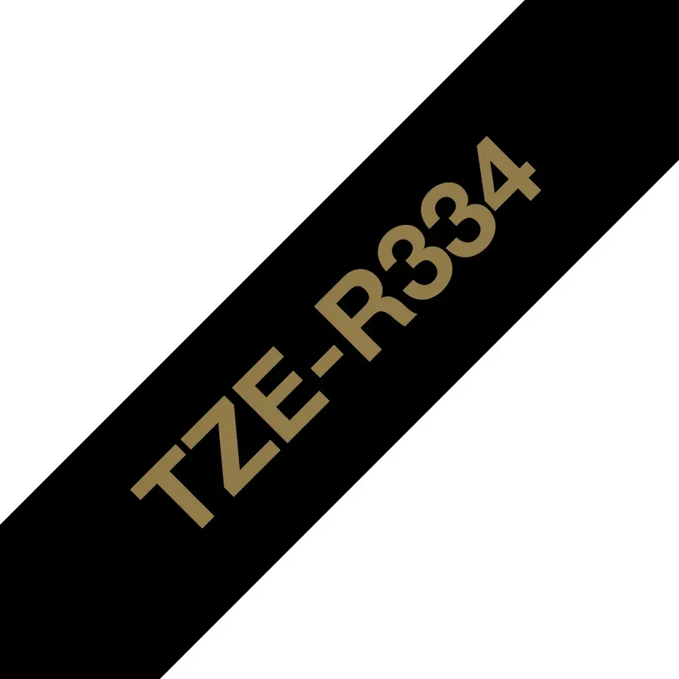 Brother - TZe-R234 černá / zlatá (12mm, 4m, textilní)