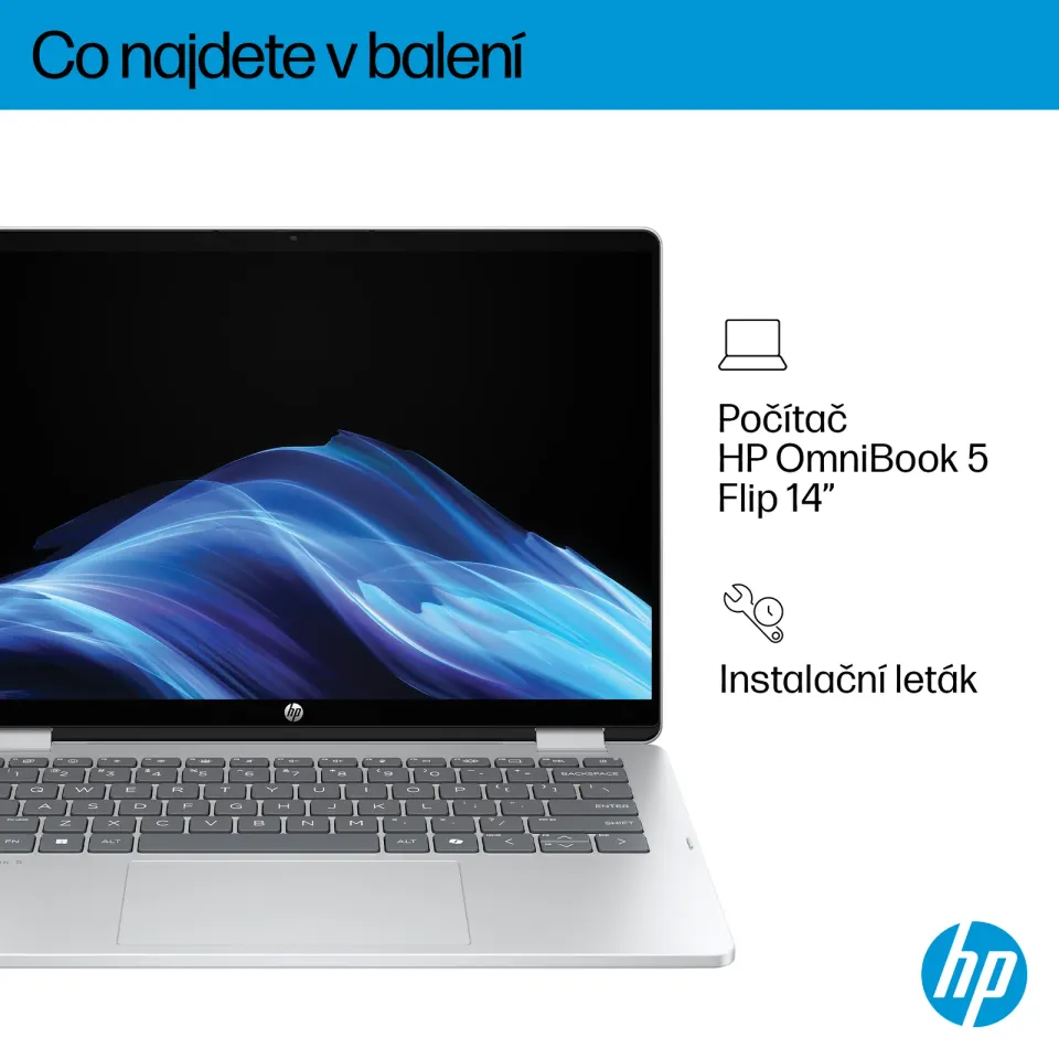 NTB HP OmniBook 5 Flip 14-fp0004nc, Core 7-150U, Touch/14" 2K OLED, 16GB LPDDR, 1TB, Win 11, 3m GamePass
