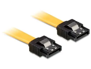 Delock Kabel SATA III 20 cm, přímý/přímý, žlutý, kovová západka
