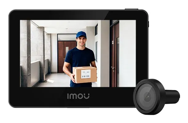 Imou chytré dveřní kukátko VD1/ Wi-Fi/ 5Mpix/ 4,3" display/ objektiv 2,3mm/ 8x digitál. zoom/ H.265/ černé