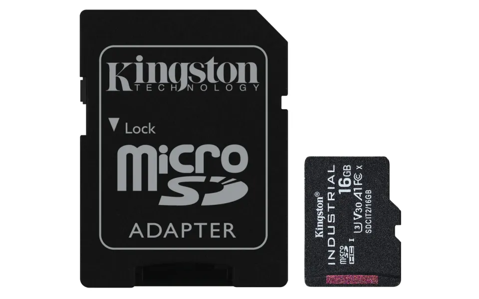 KINGSTON 16GB microSDHC Industrial C10 A1 pSLC Card + SD Adapter