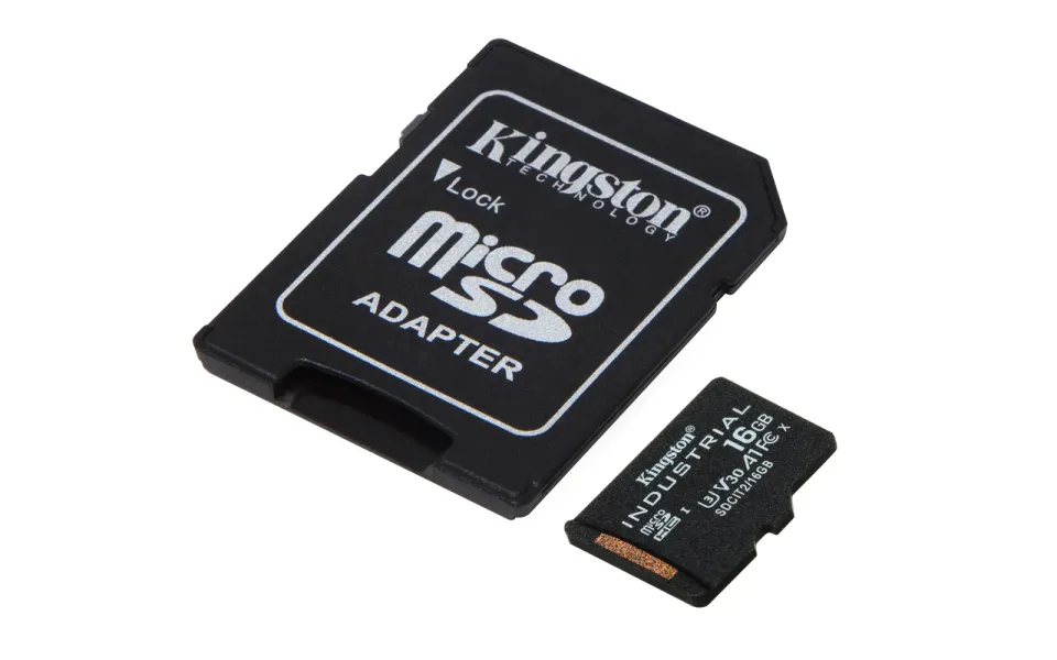 KINGSTON 16GB microSDHC Industrial C10 A1 pSLC Card + SD Adapter