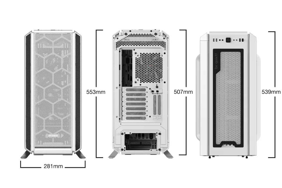 Be quiet! skříň SILENT BASE 802 Window / MidT / bez zdroje / 1x USB-C + 2x USB3.0 / průhledná bočnice / bílá