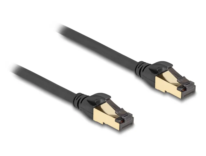 Delock Síťový kabel RJ45 Cat.6A zástrčky na zástrčku, S/FTP, černý, délky 10 m,