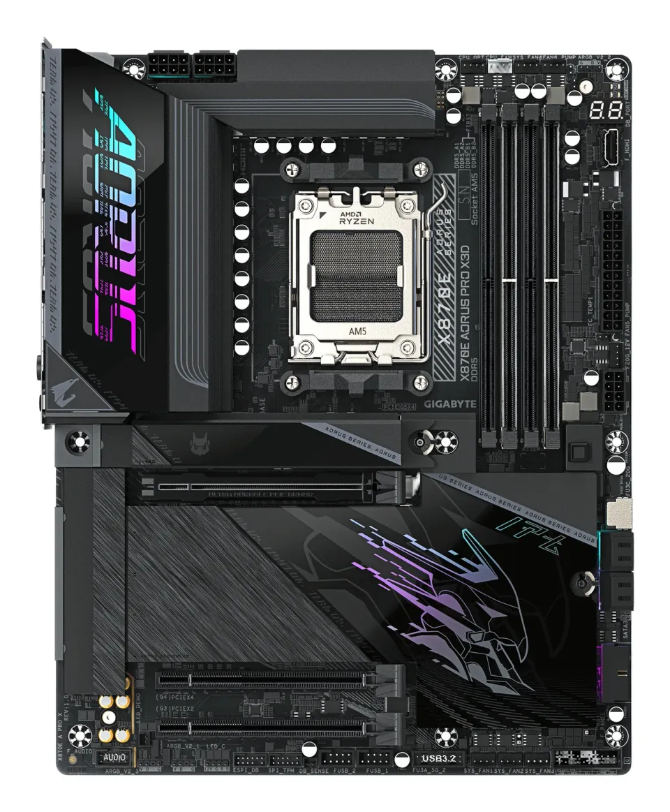 GIGABYTE MB Sc AM5 X870E A PRO X, AMD X870E, 4xDDR5, 2xUSB-C, 2xHDMI, Wifi, ATX