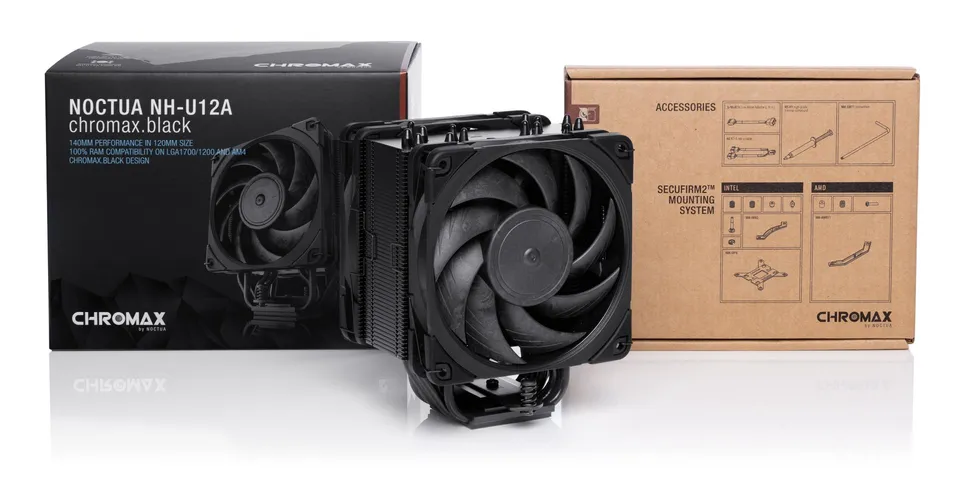 Noctua NH-U12A chromax.black, Intel LGA1700/1200/1150/1151/1155/1156/2011/2066 &