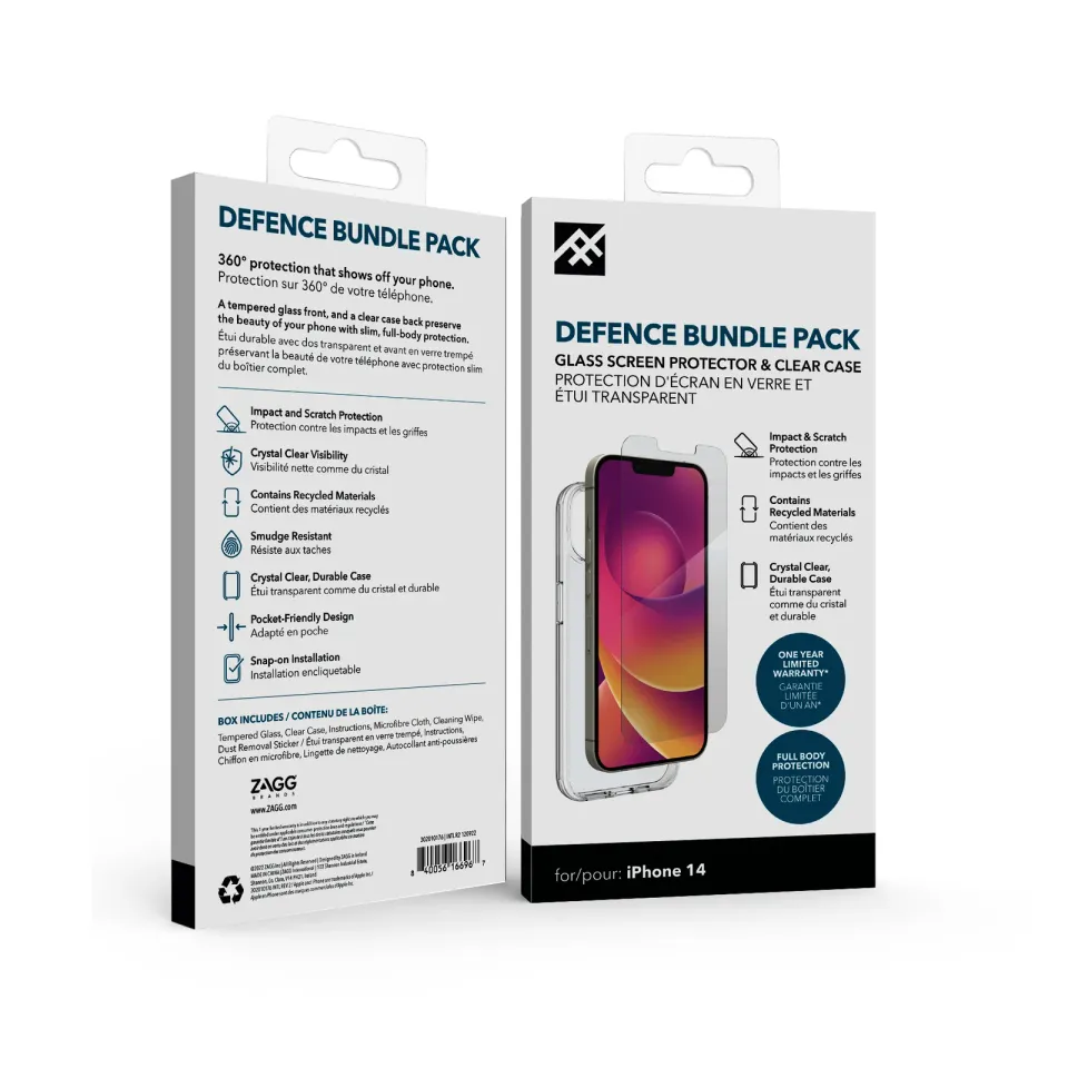 ZAGG Defence Ochrané sklo iPhone 14 Bundle