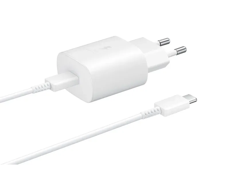 Samsung cestovní nabíječka EP-TA800XWE, Quickcharge 25W, kabel USB-C, bílá