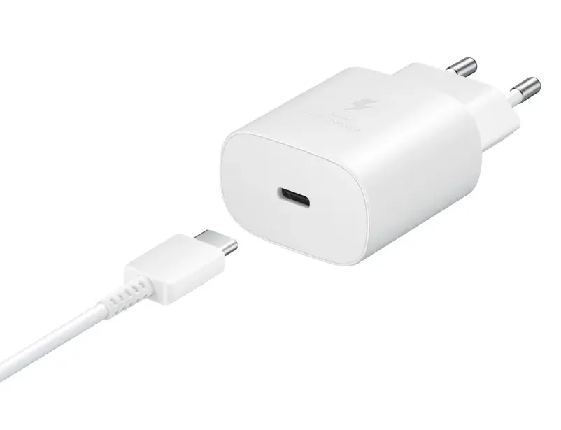 Samsung cestovní nabíječka EP-TA800XWE, Quickcharge 25W, kabel USB-C, bílá