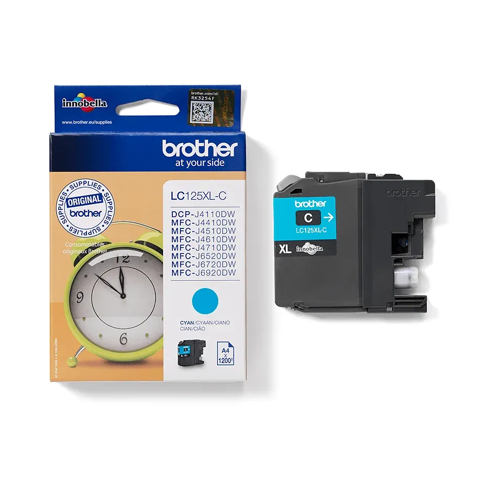 BROTHER LC-125XLC originální náplň – inkoust azurový, 1200 stran