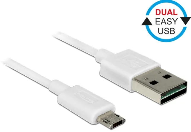 Delock kabel EASY-USB 2.0 Type-A samec > EASY-USB 2.0 Type Micro-B samec bílý 2