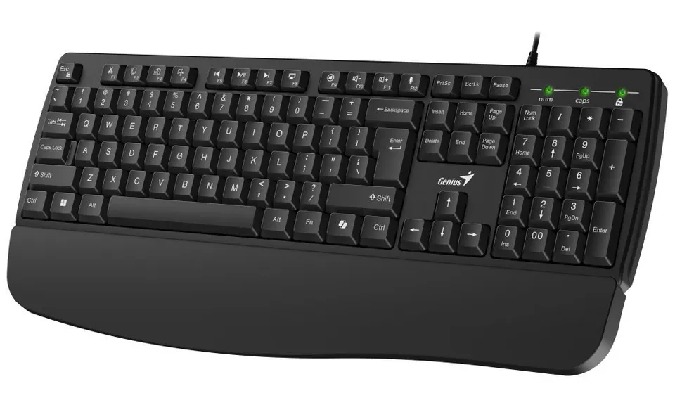 Genius KB-123, Klávesnice, drátová, USB, CZ+SK layout, Copilot klávesa, s opěrko