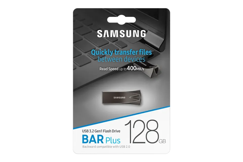 SAMSUNG BAR PLUS flash 128GB kovový tmavý šedý, USB3.2gen1 flash drive, odolný