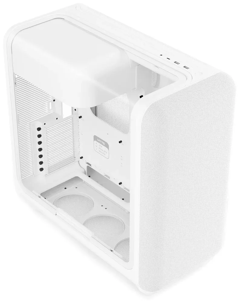 HYTE skříň X50 Snow White / prosklená zaoblená bočnice / bez zdroje / 1x USB-C / 2x USB-A