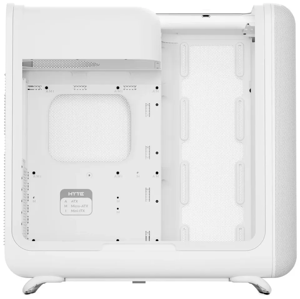 HYTE skříň X50 Snow White / prosklená zaoblená bočnice / bez zdroje / 1x USB-C / 2x USB-A