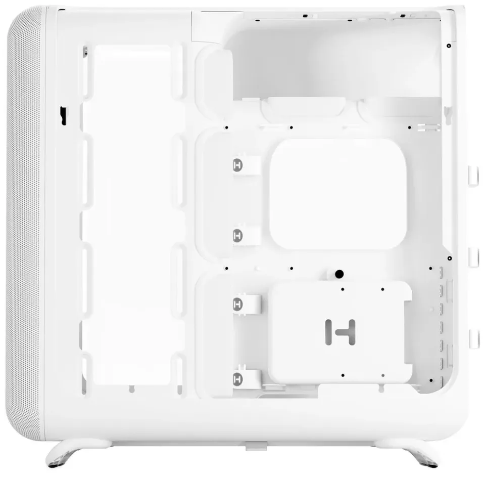 HYTE skříň X50 Snow White / prosklená zaoblená bočnice / bez zdroje / 1x USB-C / 2x USB-A