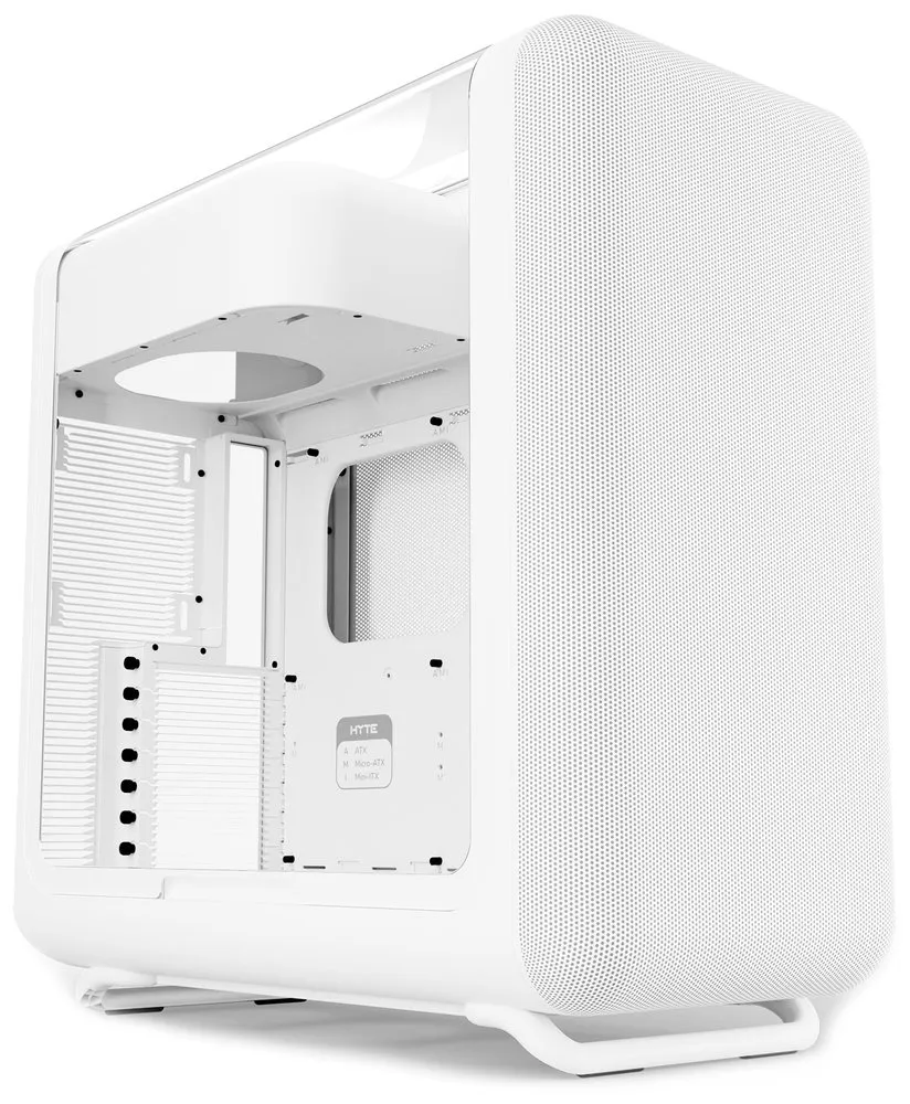 HYTE skříň X50 Snow White / prosklená zaoblená bočnice / bez zdroje / 1x USB-C / 2x USB-A