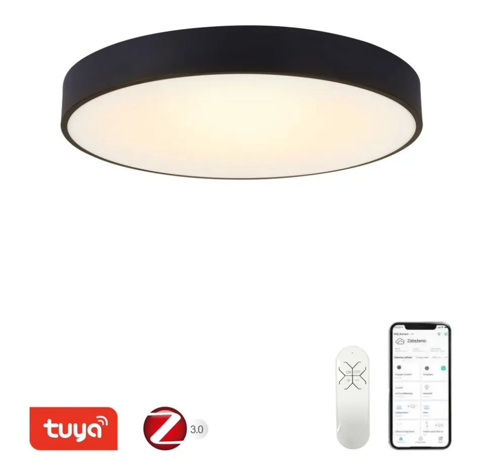 IMMAX NEO RONDATE SLIM SMART stropní svítidlo 60 x 7cm 53W černé Zigbee 3.0, TUYA
